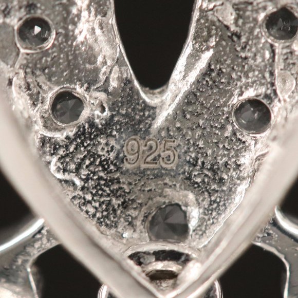 Sterling Snowflake Obsidian and White Topaz Pendant - Picture 4 of 4